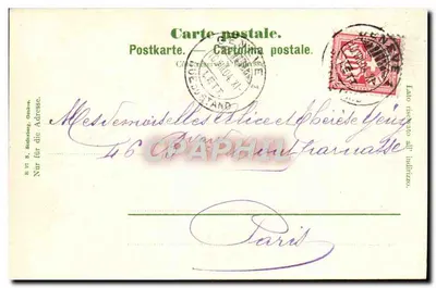 Genève — Le Port et le Jet d'Eau — Paul Beaudet — Verso
