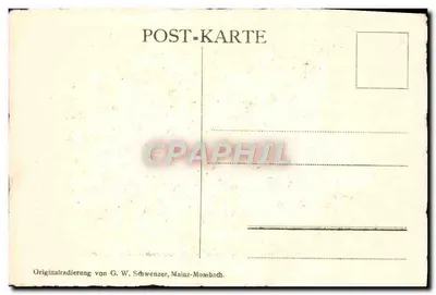 Most w Mainz — widok miasta — rzeźba G. W. Schwenzera, 1900 — Rewers