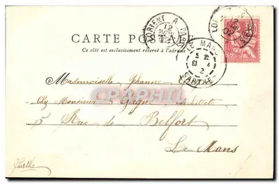 Sillé-le-Guillaume — Vieux Château — J. B. Le Mans — Verso