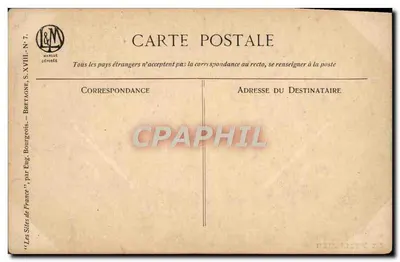 Le Pouliguen — vista da praia e do porto — por Eug. Bonnery — Verso