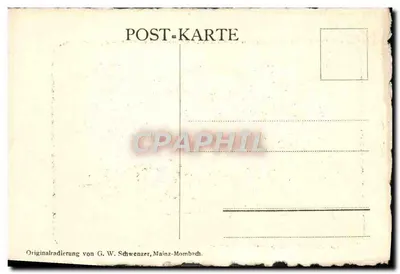 Holzthurm em Mainz — gravura de G. W. Schwenzer — edição Mainz-Mombach — Verso