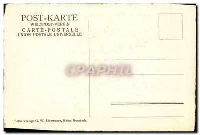 O Donjon de Fer em Mayence — gravura de S. Schwezzer — editor G. W. Schwezzer, Mainz-Mombach — Verso