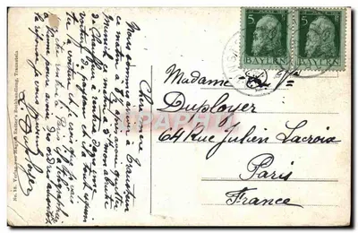 Bilhete postal antigo Traunstein — Verso