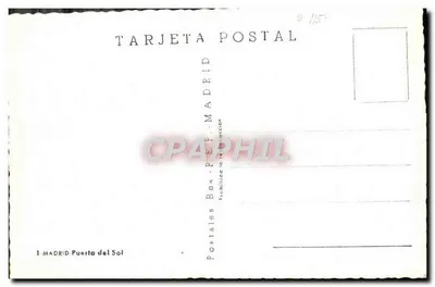 Place de la Puerta del Sol — Madrid — published by Postales Ben. PEP. - MADRID — Back