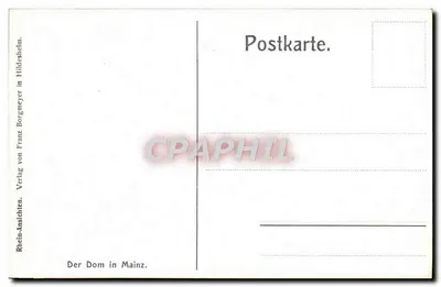 Dom w Mainzie — widok panoramiczny — wydawca Franz Borgmeyer — Rewers