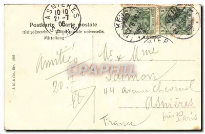 Kehl przy Rynie — Most kolejowy — J. M. & Cie, Str. 1905 — Rewers