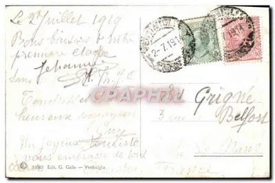 Ventimiglia vecchia — panoramische uitzicht met gigantisch olijfboom — Edit. G. Gallo n° 18563 — Achterkant