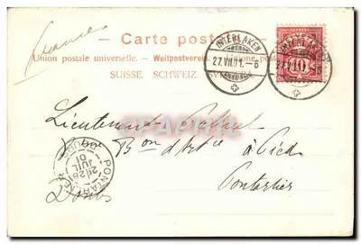 Interlaken und die Jungfrau — vista panorâmica — Fot. Geb. Wehrli, Kilchberg-Zürich, n°3038 — Verso