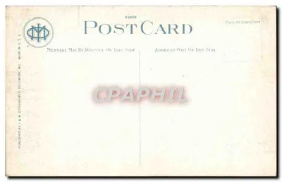 Bilhete postal antigo Visão da Charles Street olhando para o norte mostrando o Monumento de Washington e o Square do Monumento em Baltimore — Verso