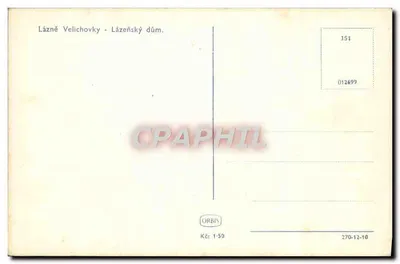 Lázně Velichovky — Zakładowy dom — wydawca ORBIS, nr 154 — Rewers