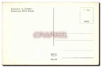 Hotel Blezan — Karlovice ve Slezsku — editor ORBIS, n° 022233 — Verso