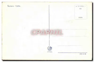 Šumava - Vydra — widok rzeki w lesie — wydawca ORBIS, nr 143 — Rewers