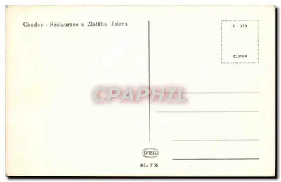 Chodov — Restauracja Zlaté Jelen — wydawca ORBIS, nr 233 — Rewers