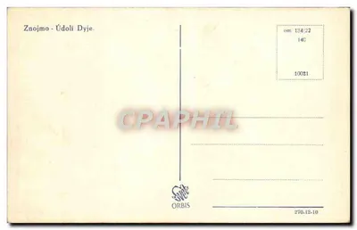 Znojmo - Dolina Dyje — widok krajobrazu rzecznego — wydawca ORBIS, nr 10021 — Rewers