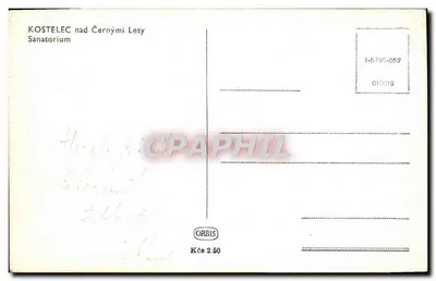 Kostelec nad Černými Lesy — Sanatório — ORBIS, n° 1-5795-052 — Verso