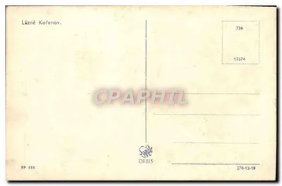 Lázně Kořenov — widok głównego budynku — wydawca ORBIS, nr FP 559 — Rewers