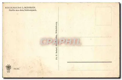 Nikolsburg / Morawia — Część parku zamkowego — Fr. J. Beterl, Nikolsburg — Rewers