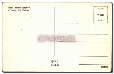 Hotel Zlechov — Vzlet junto à Represa Plumlovská — ORBIS, n° 2704700 — Verso