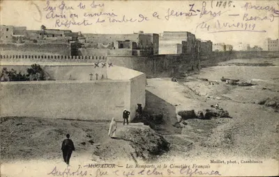 Mogador — Os Muros e o Cemitério Francês — Maillet, fot., Casablanca