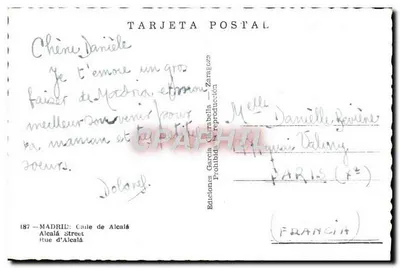 Madrid — vista da rua d'Alcalá com o Banco Vittale España — Éditions García Carrabell — Verso
