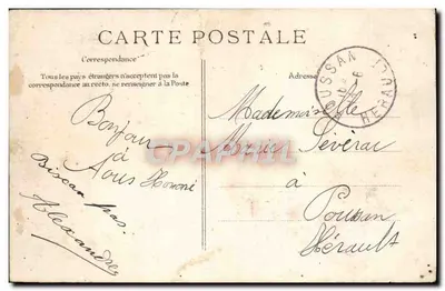 Bilhete postal antigo Arcueil Cachan Vista dos Aquedutos tirada da varanda da casa das irmãs — Verso