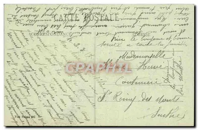 Reims — Katedra spalona przez Niemców 19 września 1914, z jej zabezpieczeniami — Zbiór G. Dabois, Reims — Rewers