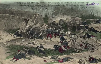 Champigny-sur-Marne — Batalha de Champigny, Combate da Plâtrière, Morte do Capitão-Adjudante-Maior Forest-Defave — (À venda no Monumento)