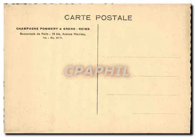 Willa z dekoracjami krat — Reims — wydawca Champagne Pommery & Greno — Rewers