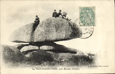 Pierre Jaumathre, perto de Boussac (Creuse) — editor A. de Nussac, n° 64