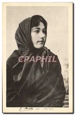 Mulher jovem coberta com véu — Córsega — J. Moretti, n° 5091, Tipo Córsega