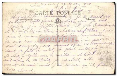 Château-sur-Cher — O Castelo — editor G. Lévy, n° 130 — Verso