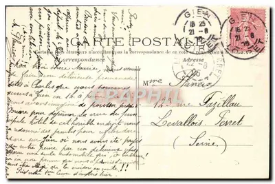 Gien — Vista Geral e Ponte sobre a Loire — Putois édit. Gien — Verso