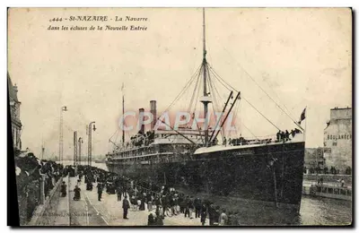 St-Nazaire - La Navarre in den Schleusen der Nouvelle Entrée — Verlag Boulanger, n°444
