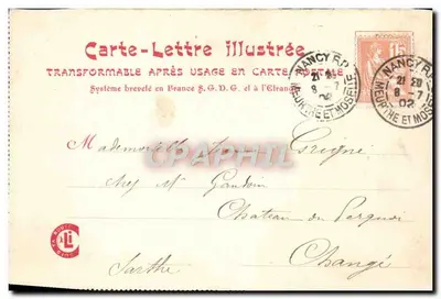 Duke-paleis - De kleine ingangspoort of Masco-poort — werk van Mansuy Gauvin (18e eeuw) — uitgever Nancy — Achterkant