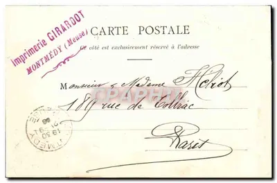 Montmédy-Bas e Montmédy-Haut — vista panorâmica — Lib. A. Naudin, editor, Longuyon — Verso