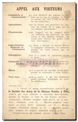 Dole — Dom urodzenia Louisa Pasteura — Pamiątka z domu urodzenia — Rewers