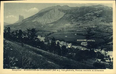 Dauphiné - MONESTIER-DE-CLERMONT (846 m.) — vista geral, Estação de verão e inverno — editor Moillaret-Paysages