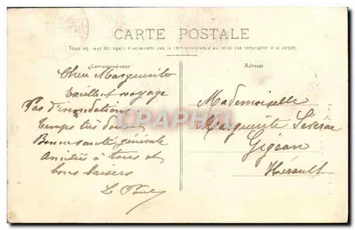 Stara pocztówka Besancon Wylanie w 1910 Rue de la Republique — Rewers