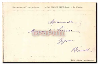 Arcier (Doubs) — Wielka Kaskada — Teulet-Mosdier, wyd. Besançon — Rewers