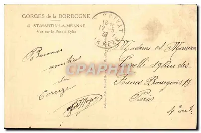Góry Dordogne — Widok na mostie Eylac — Wydawnictwo Michel — Rewers