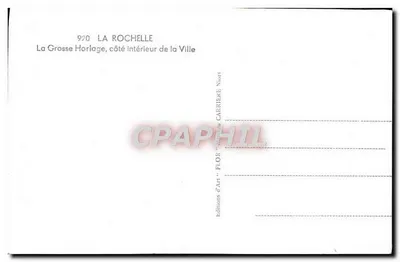 La Rochelle — A Grande Relógio, lado interior da Cidade — Edições de Arte Flor — Verso