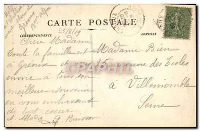 Gréoux-les-Bains — Fontein van de baden onder de sneeuw — uitgever onbekend — Achterkant