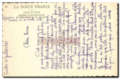 Antibes — O Forte Carré e a velha cidade — Yvonn — Verso