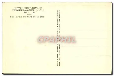 Hôtel Beau-Rivage — Théoule-sur-Mer — Patras — Rewers