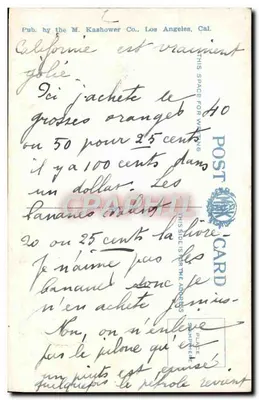 Wierzchołek wzgórza Lookout, Kalifornia — Kartka pocztowa nr 770 — wydawca M. Kashower Co. — Rewers