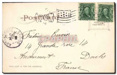 Palm Drive, West Adams Street, Los Angeles, California — widok ulicy z palmami — wydawca E.P. Charlton & Co. — Rewers