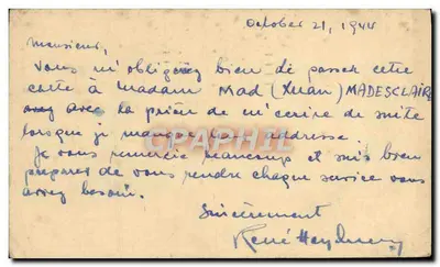 Sacramento, Califórnia — carta postal enviada a Paris — Agência da Indochina — Verso