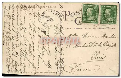 Residências na Telegraph Avenue, Berkeley, Califórnia — 3078 — Editor Edward H. Mitchell, San Francisco — Verso
