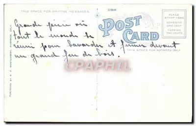 Tauquitz Lodge — Keen Camp, San Jacinto Mts., California — Publicado por B. R. Montgomery, Riverside — Verso