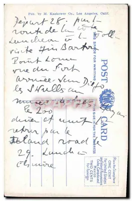Stary hiszpański światłoszcz, Point Loma, Kalifornia — M. Kashower Co. nr 18 — Rewers